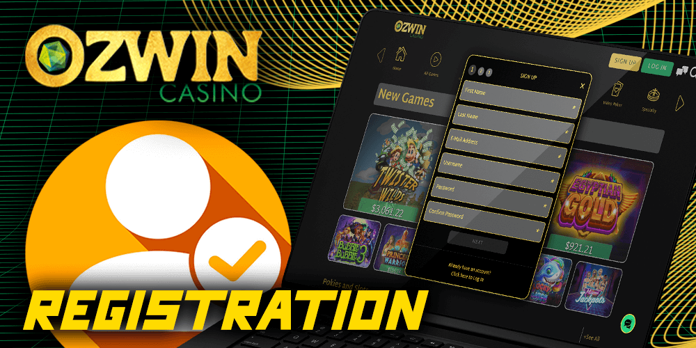 Ozwin Casino Registration form
