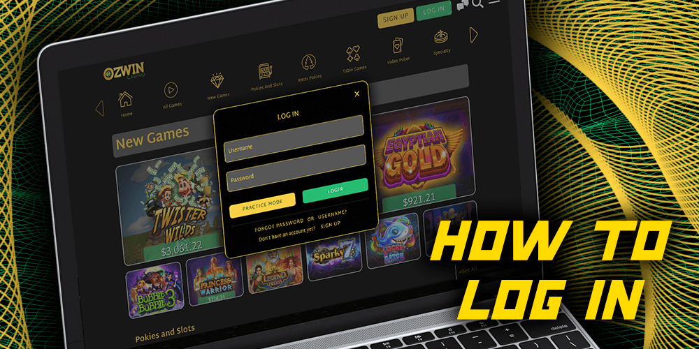 How to login at Ozwin Casino