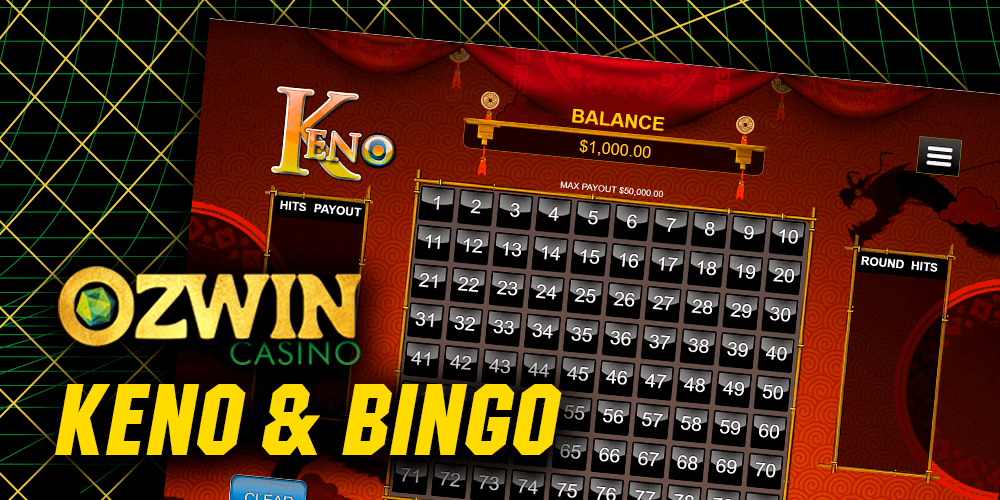 Keno & Bingo at Ozwin Casino